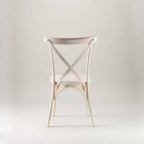 Limewashed crossback chair – rattan seat pad