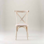 Limewashed crossback chair – rattan seat pad