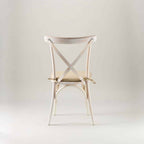 Limewashed crossback chair – tie on seat pad