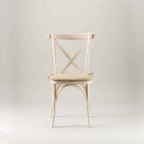 Limewashed crossback chair – tie on seat pad