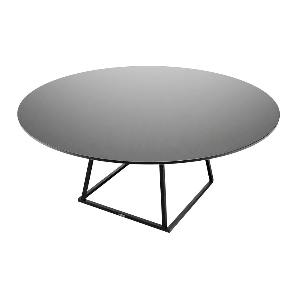 Linea Dining Table Round 180cm Dia Black Black Mfc Top
