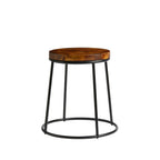 MAX 45 Low Stool - Rustic Aged Wooden Seat Pad