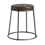 MAX 45 - Clear Lacquered Metal Frame - Faux Leather Seat Pad