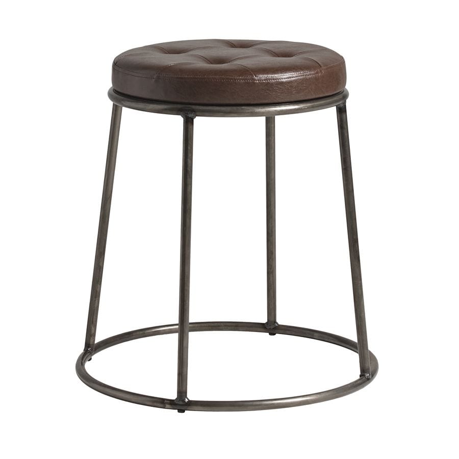 MAX 45 - Clear Lacquered Metal Frame - Faux Leather Seat Pad