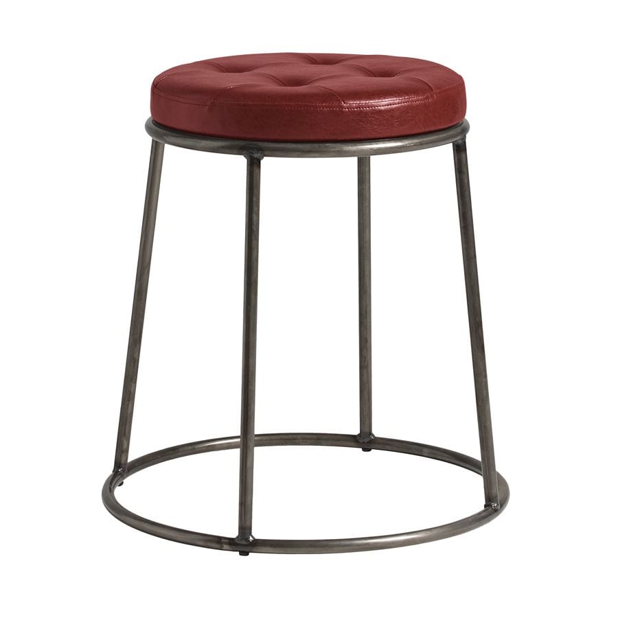 MAX 45 - Clear Lacquered Metal Frame - Faux Leather Seat Pad