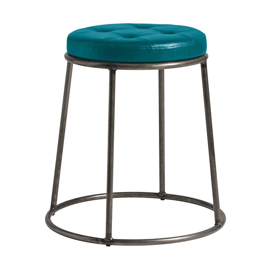 MAX 45 - Clear Lacquered Metal Frame - Faux Leather Seat Pad