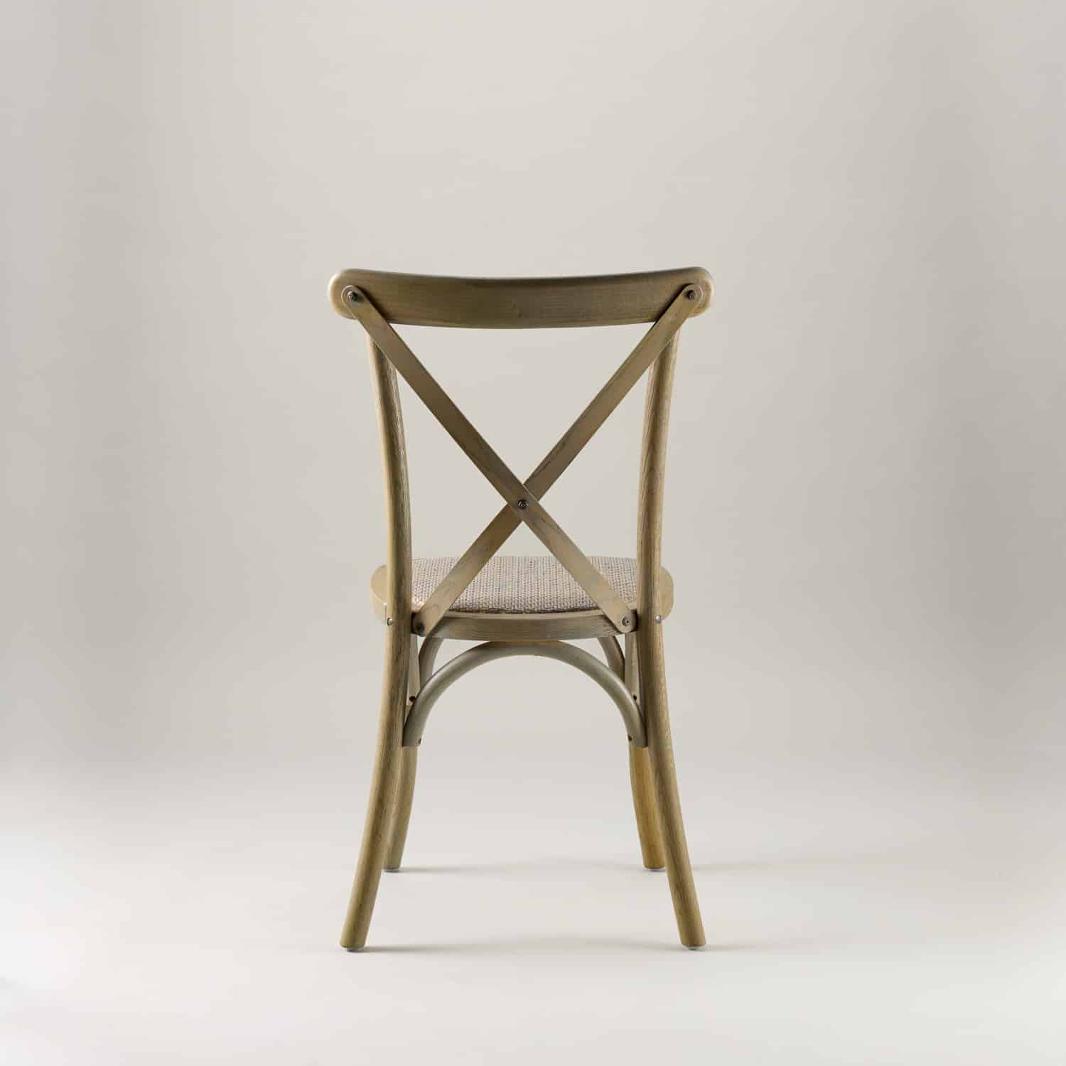 Mottled Grey crossback chair – rattan seat pad