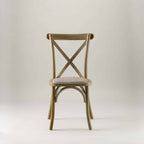Mottled Grey crossback chair – rattan seat pad
