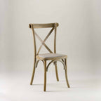 Mottled Grey crossback chair – rattan seat pad