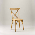 Natural Elm crossback chair – rattan seat pad