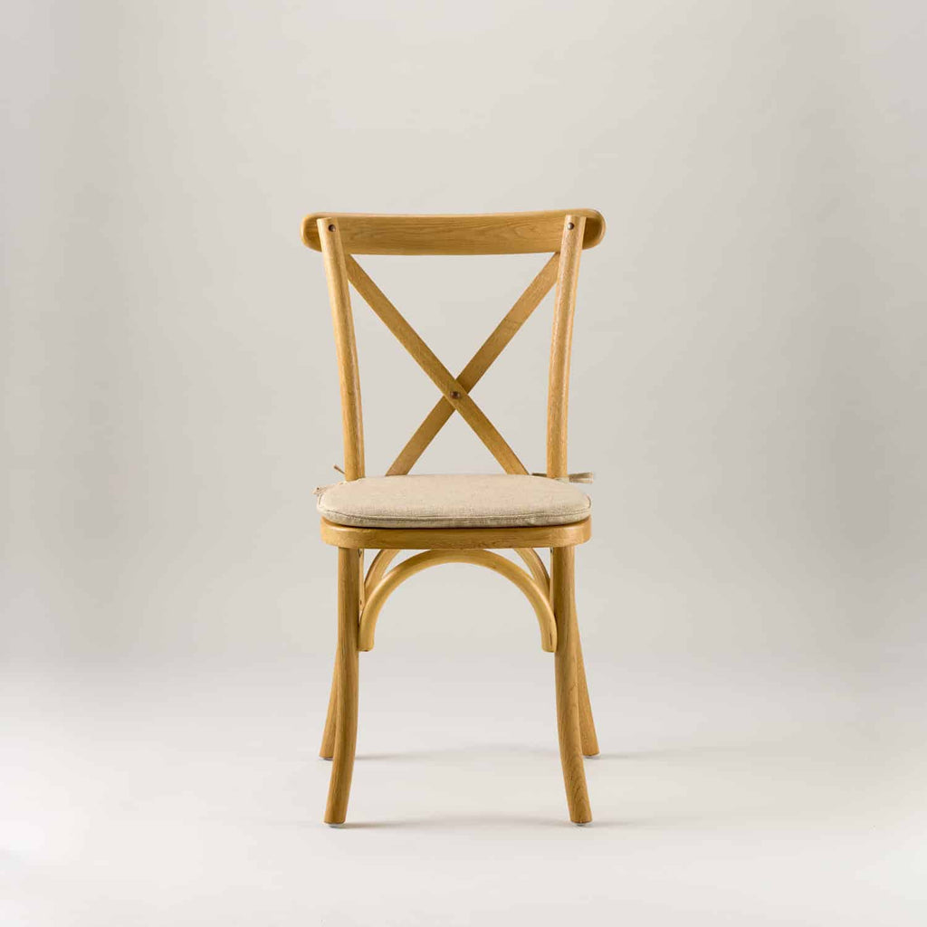 Natural Elm crossback chair – tie on seat pad