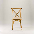 Natural Elm crossback chair – tie on seat pad