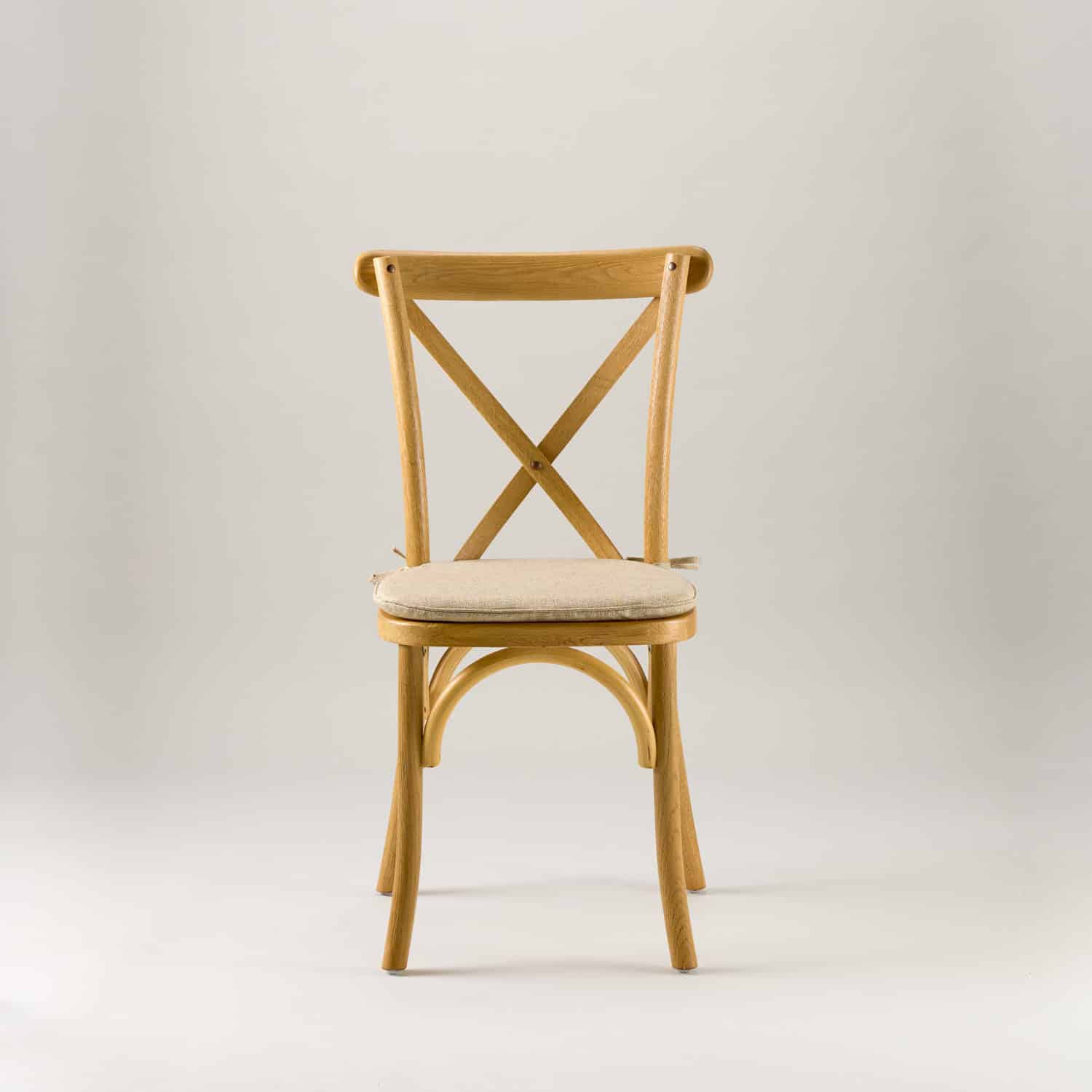 Natural Elm crossback chair – tie on seat pad