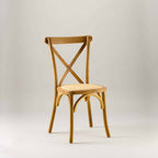 Natural Elm crossback chair – rattan seat pad