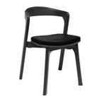 Nina Stacking Side Chair - Black - Upholstered Seat Pad