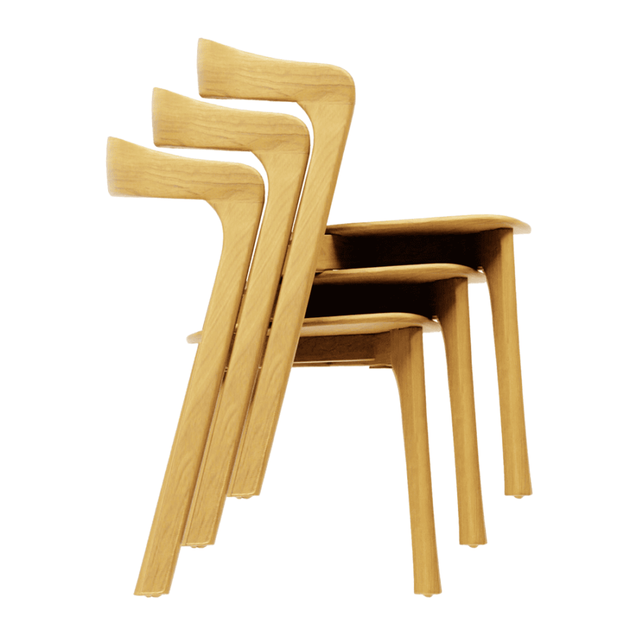 Nina Stacking Side Chair Natural Oak Stacking
