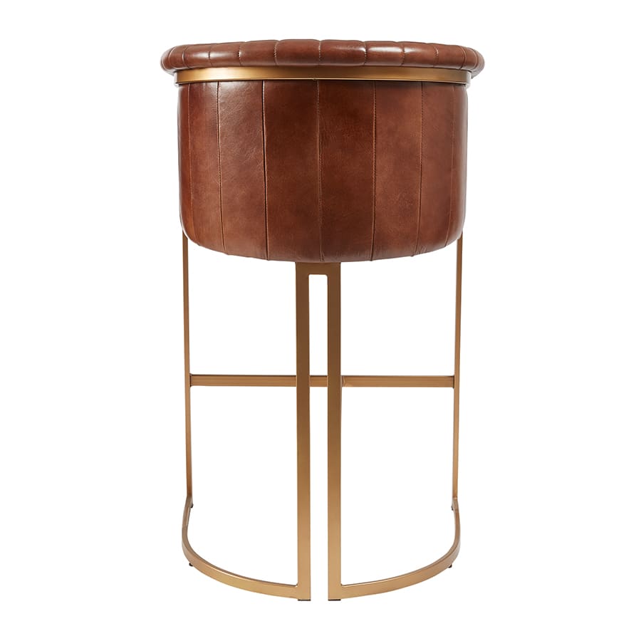 NOLAN Bar Stool - Genuine Pecan Brown Leather