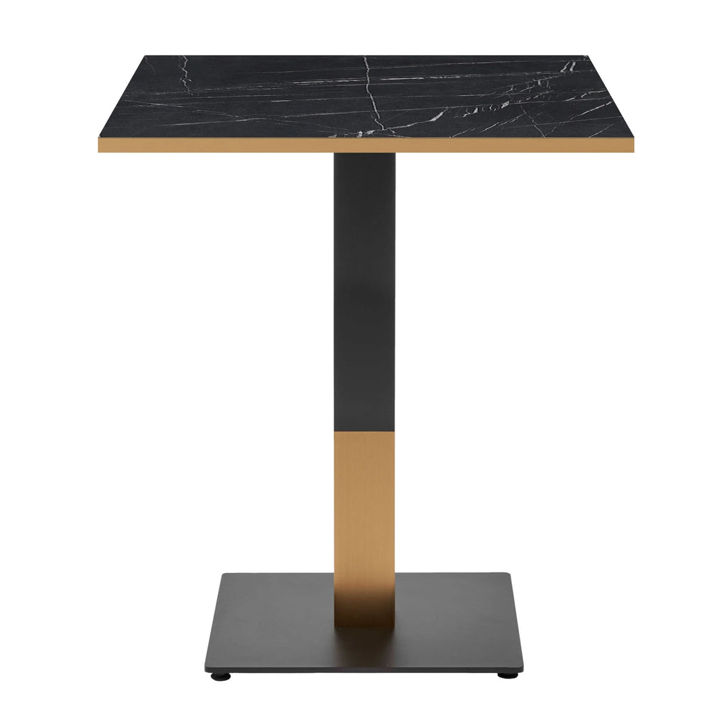 Omega Complete Dining Table- Black Marble with Boston Sleek Black/Gold Base