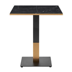 Omega Complete Dining Table- Black Marble with Boston Sleek Black/Gold Base