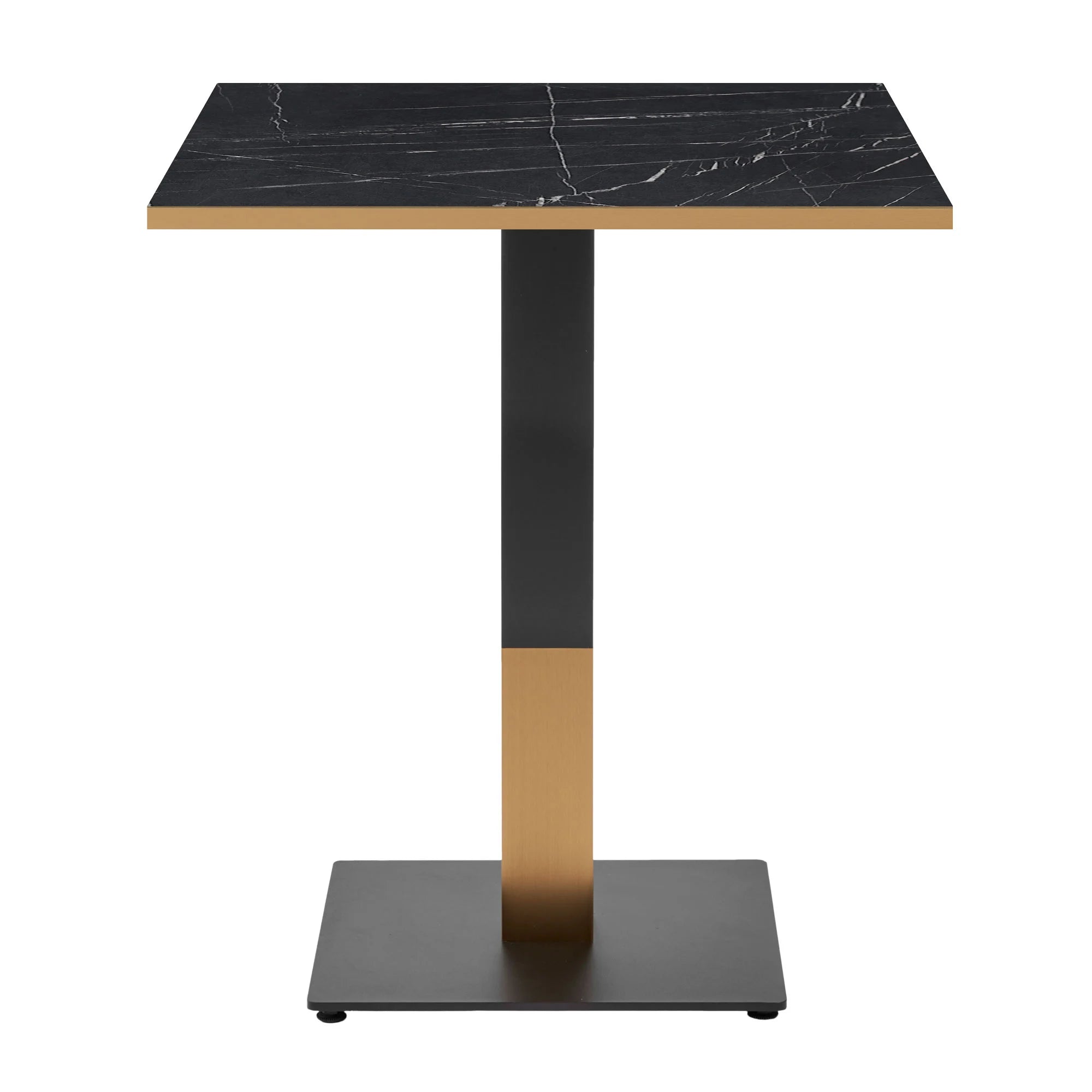 Omega Complete Dining Table- Black Marble with Boston Sleek Black/Gold Base