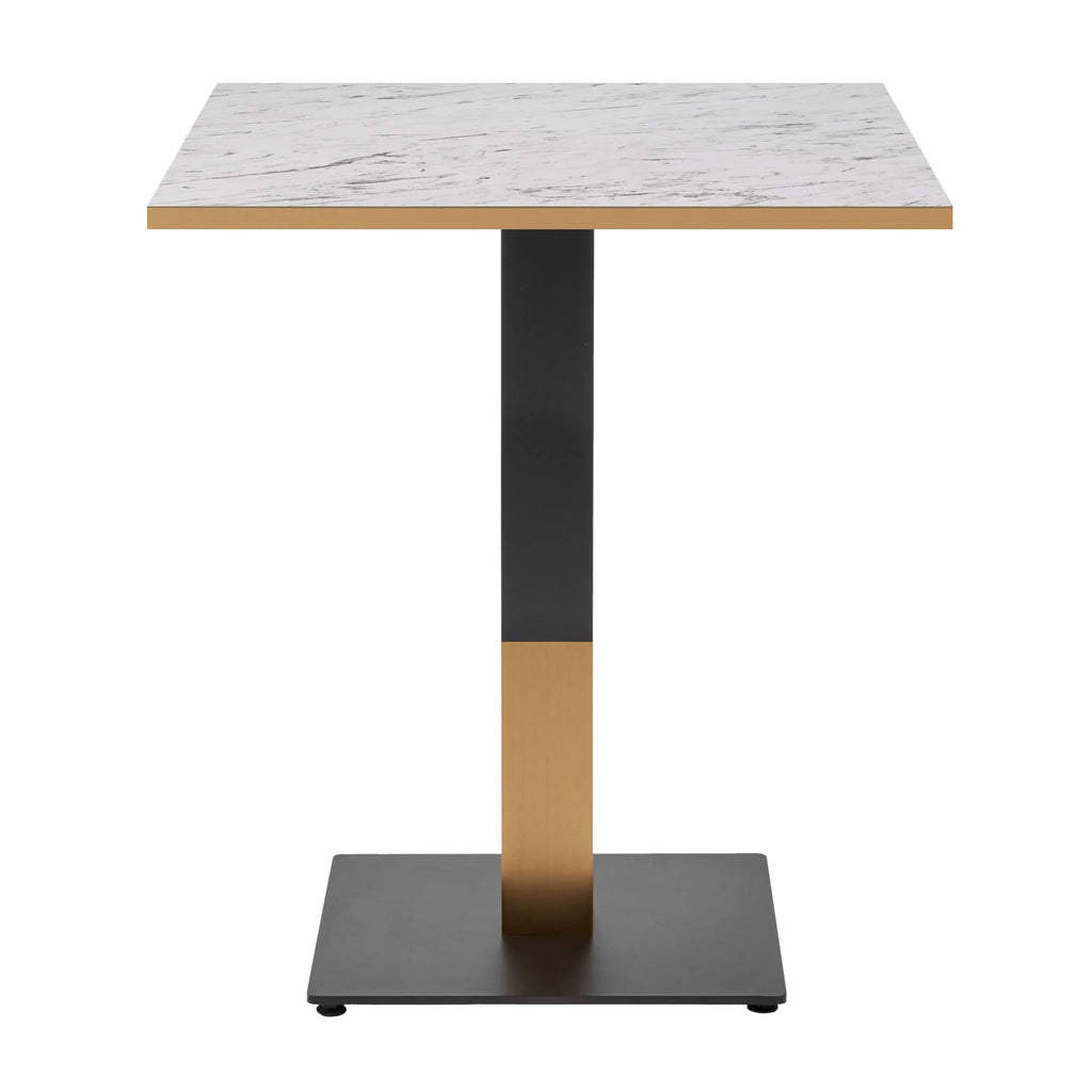 Omega Complete Dining Table - White Carrara Marble with Boston Sleek Black/Gold Base