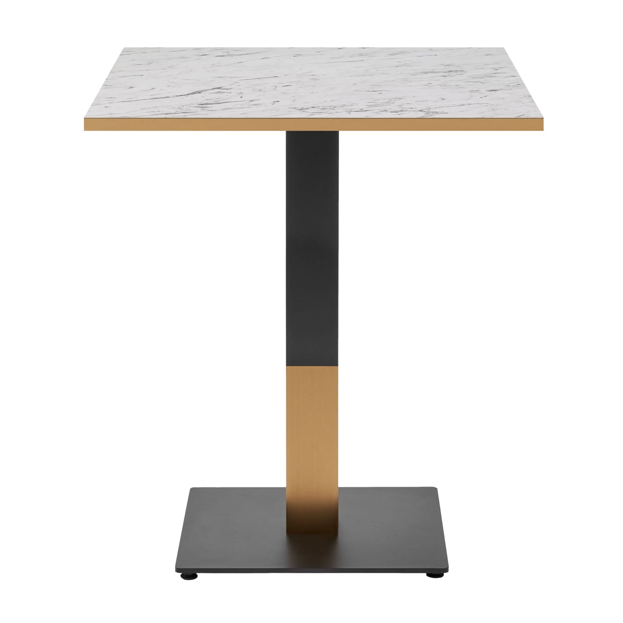 Omega Complete Dining Table - White Carrara Marble with Boston Sleek Black/Gold Base