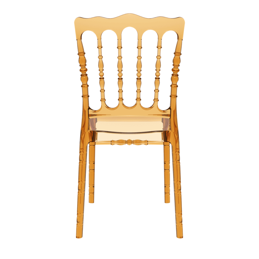 Opera Side Chair Amber Transparent Back