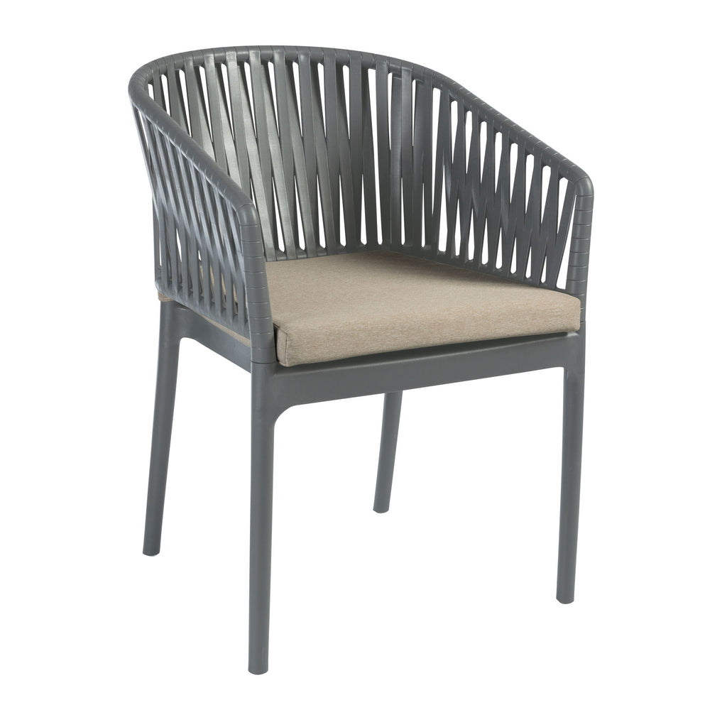 Portofino Stacking Armchair with Taupe Seat Cushion