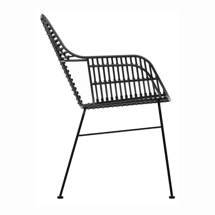 Palm Stacking Armchair Black Side