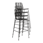 Palm Stacking Bar Stool Black Stacking