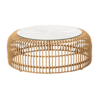 Palm Stacking Coffee Table Natural Glass Top