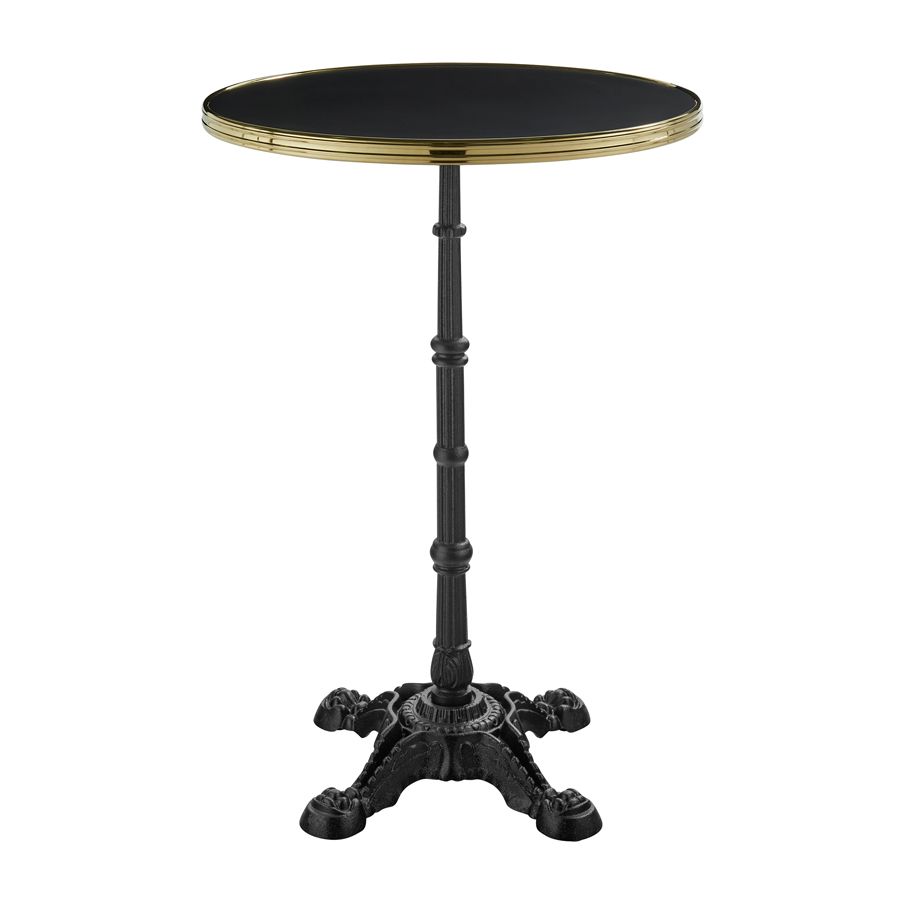 PARISIAN Complete Bar Height Table - Flat Auto-Adjust - Black with Gold Rim