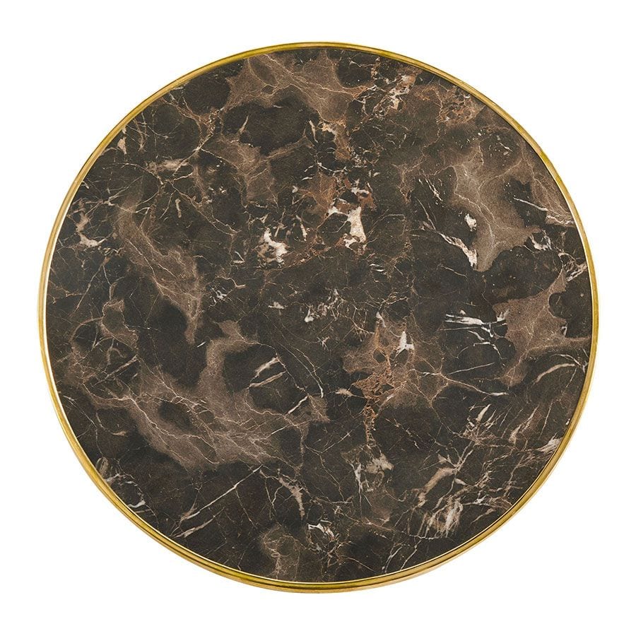 parisian table tops dark marble gold rim top view