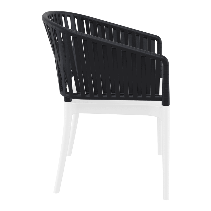 Portofino Armchair Black White Side