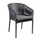 Portofino Armchair Dark Grey Olive Green Cushion