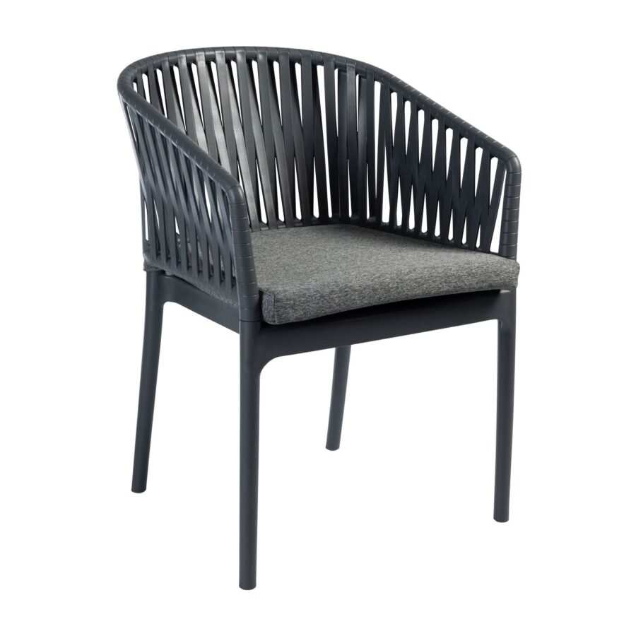 Portofino Armchair Dark Grey Olive Green Cushion