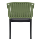 Portofino Armchair Olive Green Black Back