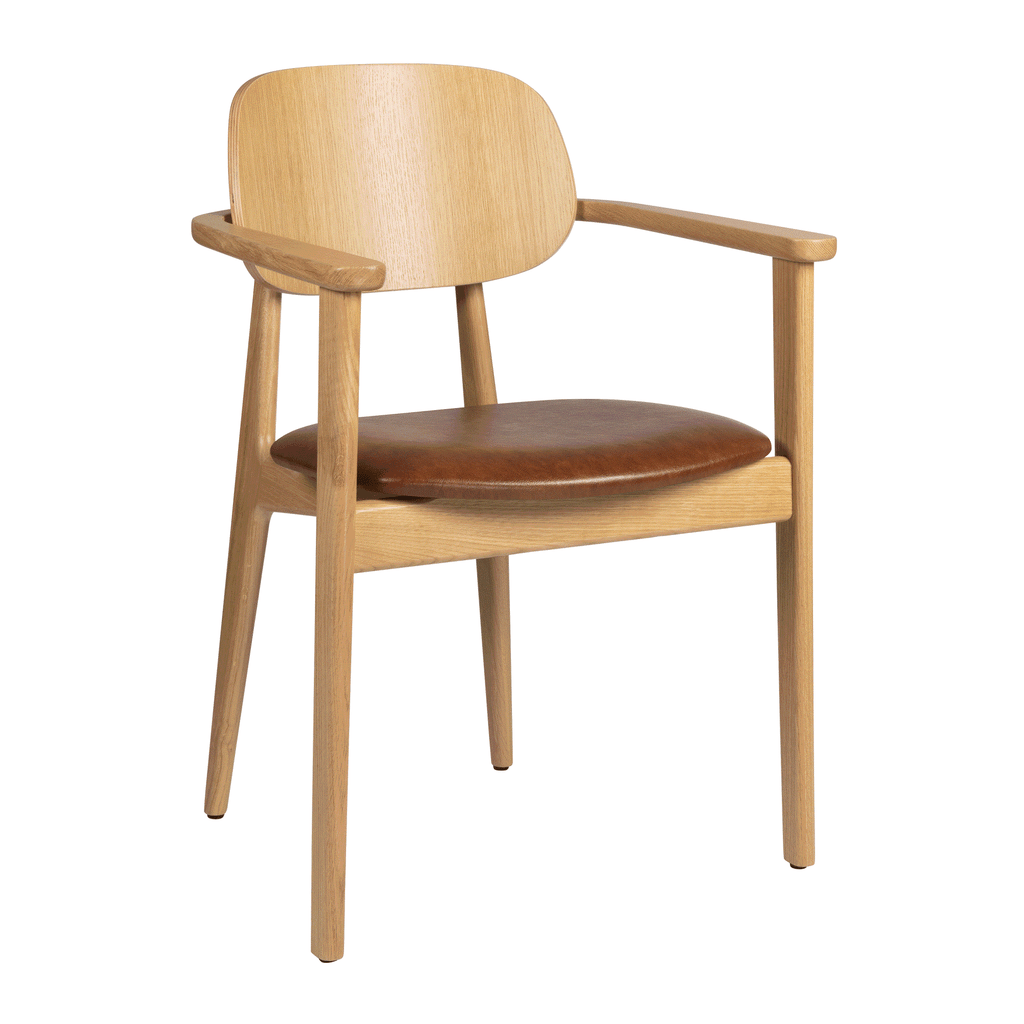 Relish Armchair - Natural Oak - Lascari Seat Pad