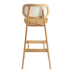 Relish Bar Stool Natural Oak Natural Rattan Back Back