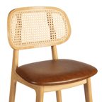 Relish Bar Stool Oak Rattan Seat Pad Detail1