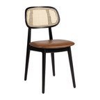 Relish Side Chair - Beech Satin Black - Natural Cane Back - Lascari Seat Pad