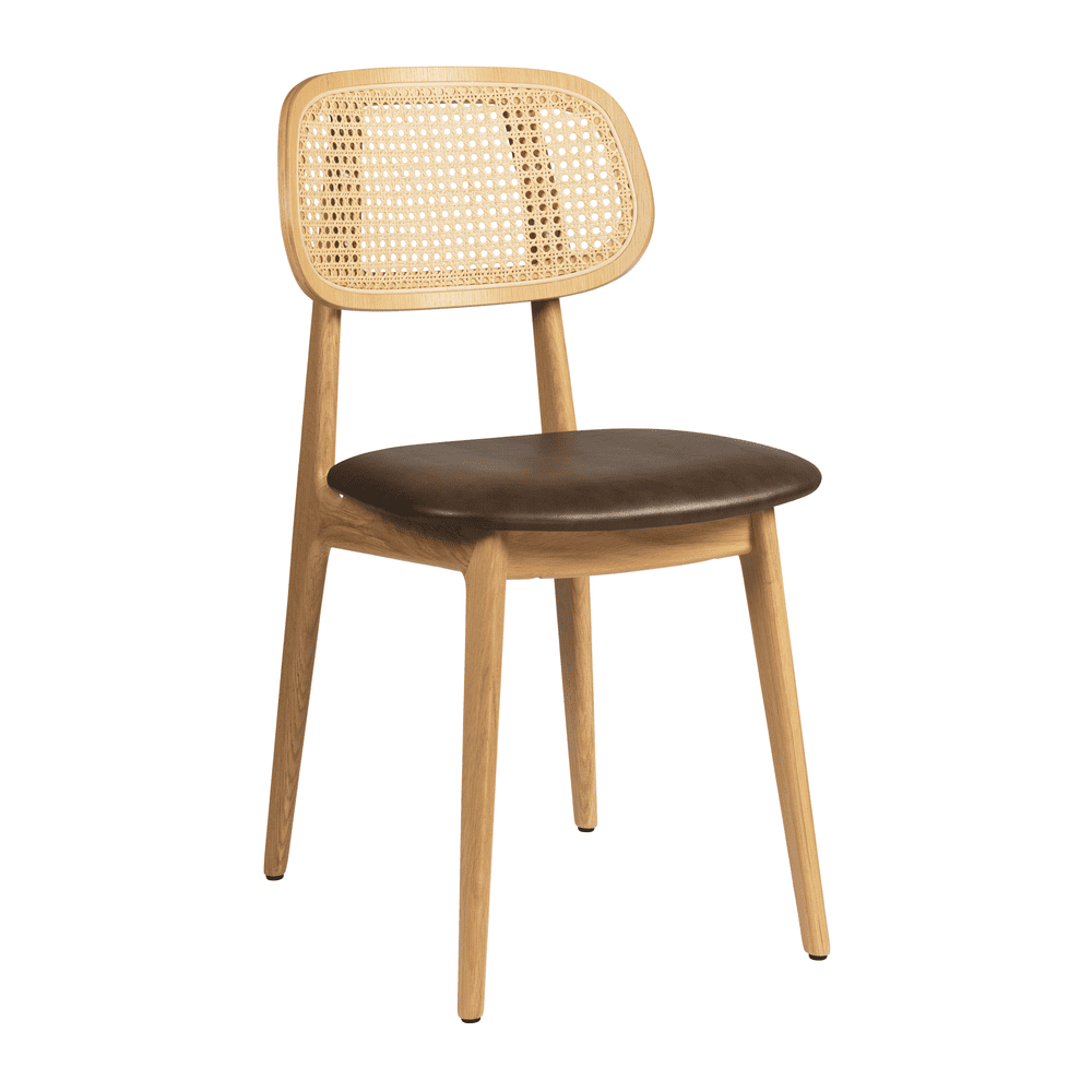 Relish Side Chair - Natural Oak - Natural Cane Back - Lascari Seat Pad