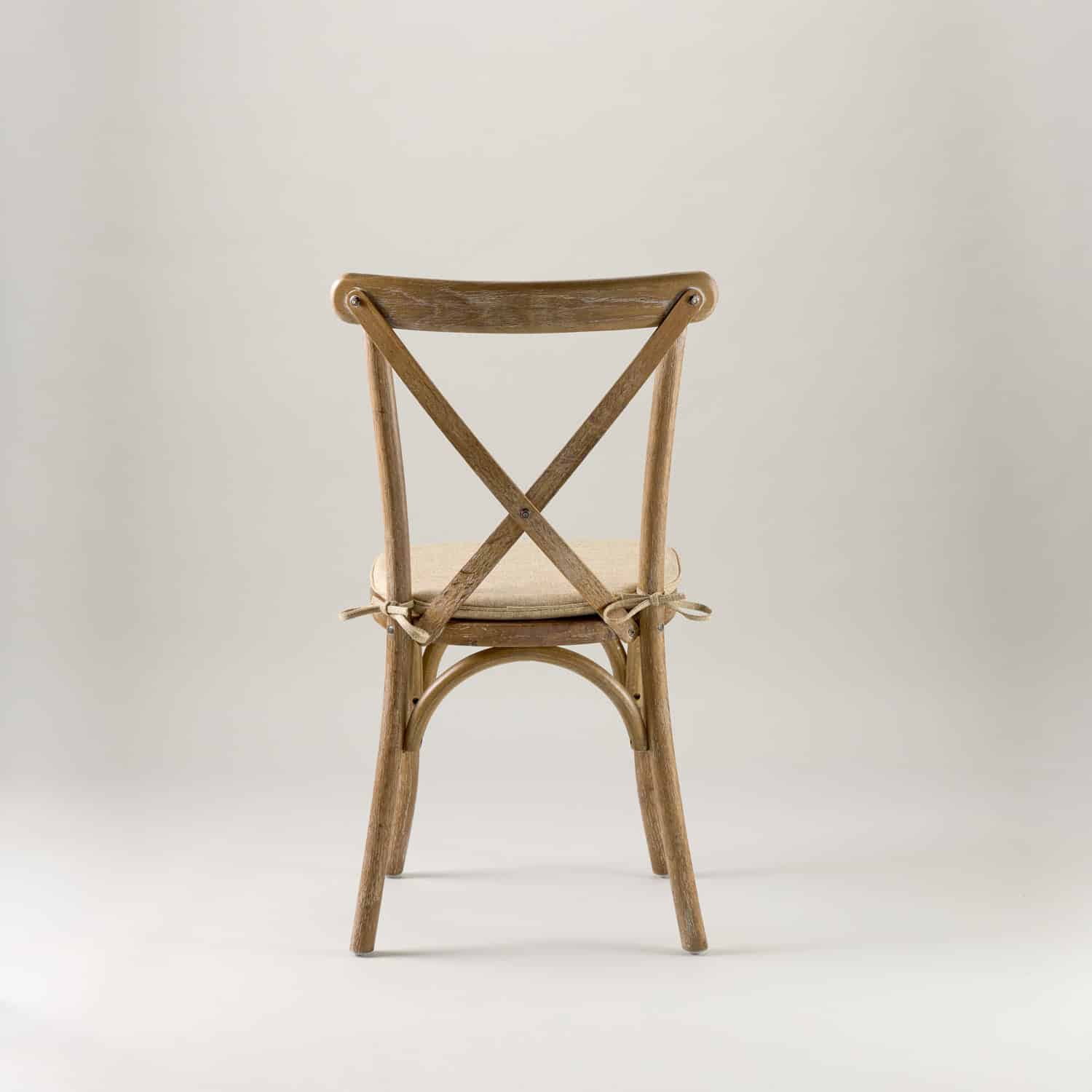 Rustic Limed oak crossback chair – tie on seat pad
