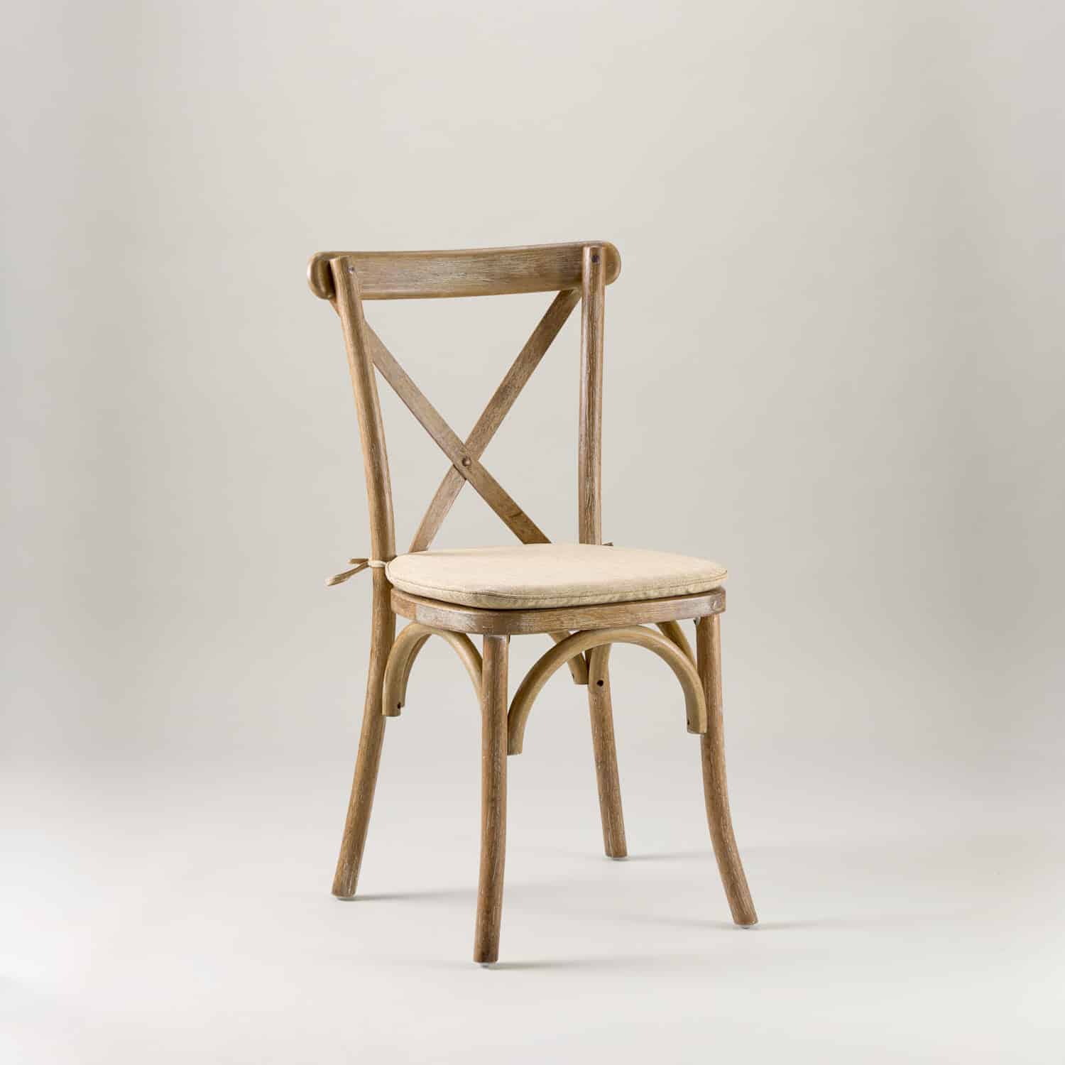 Rustic Limed oak crossback chair – tie on seat pad