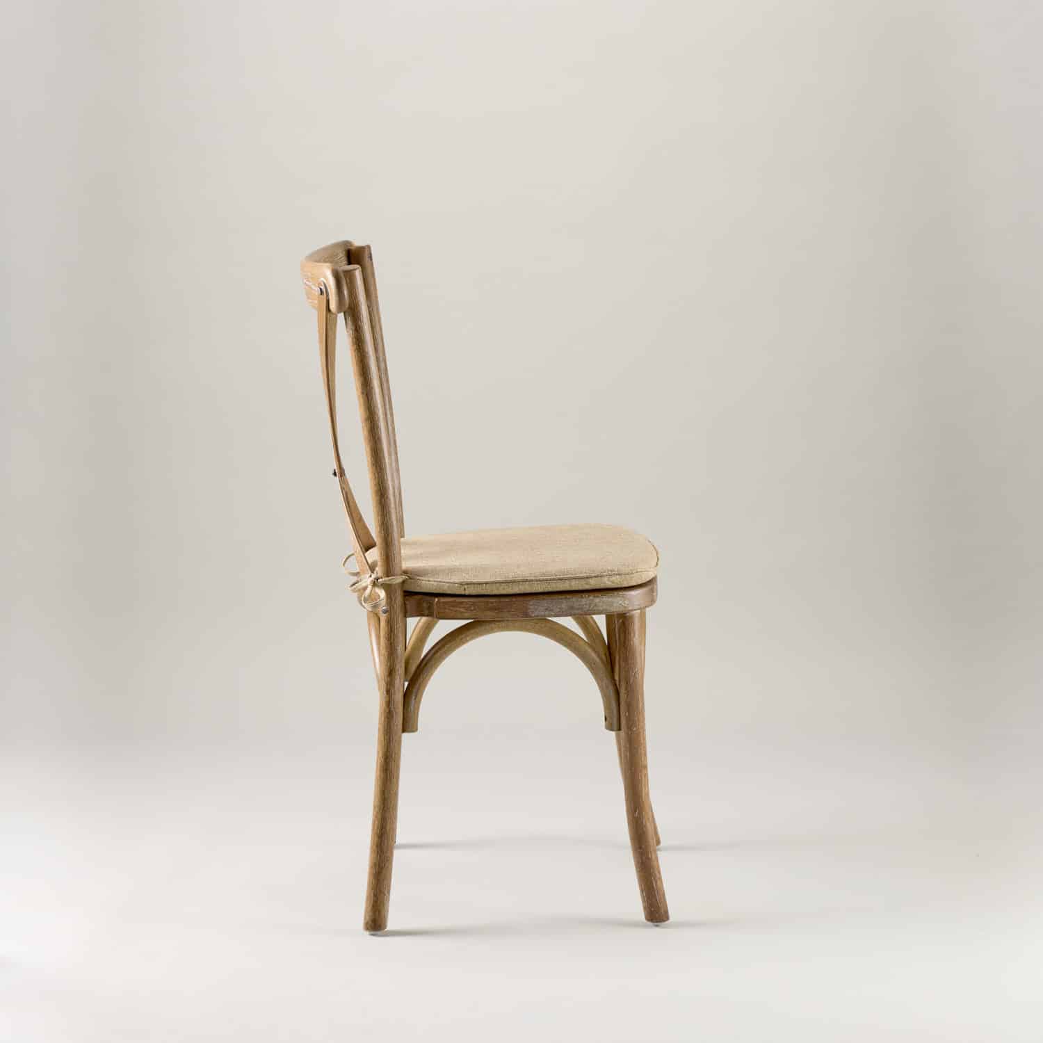 Rustic Limed oak crossback chair – tie on seat pad
