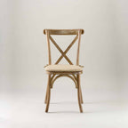 Rustic Limed oak crossback chair – tie on seat pad