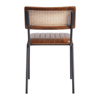 Savanna Side Chair Genuine Pecan Brown Leather Back