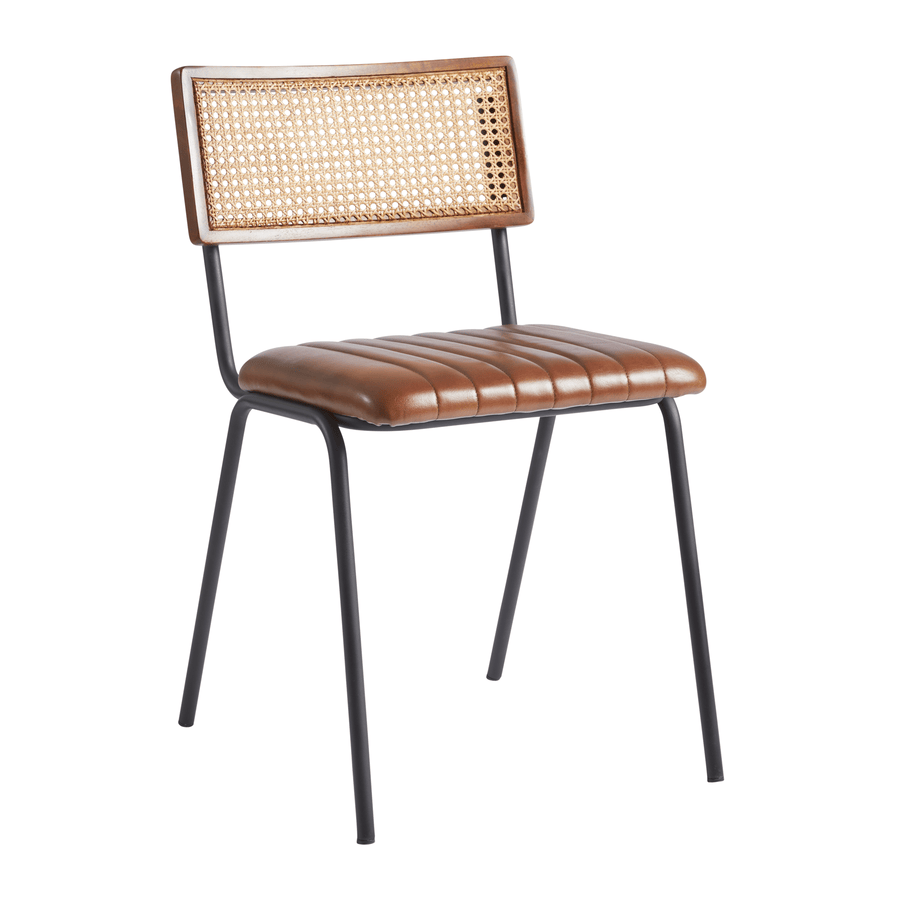 Savanna Side Chair Genuine Pecan Brown Leather