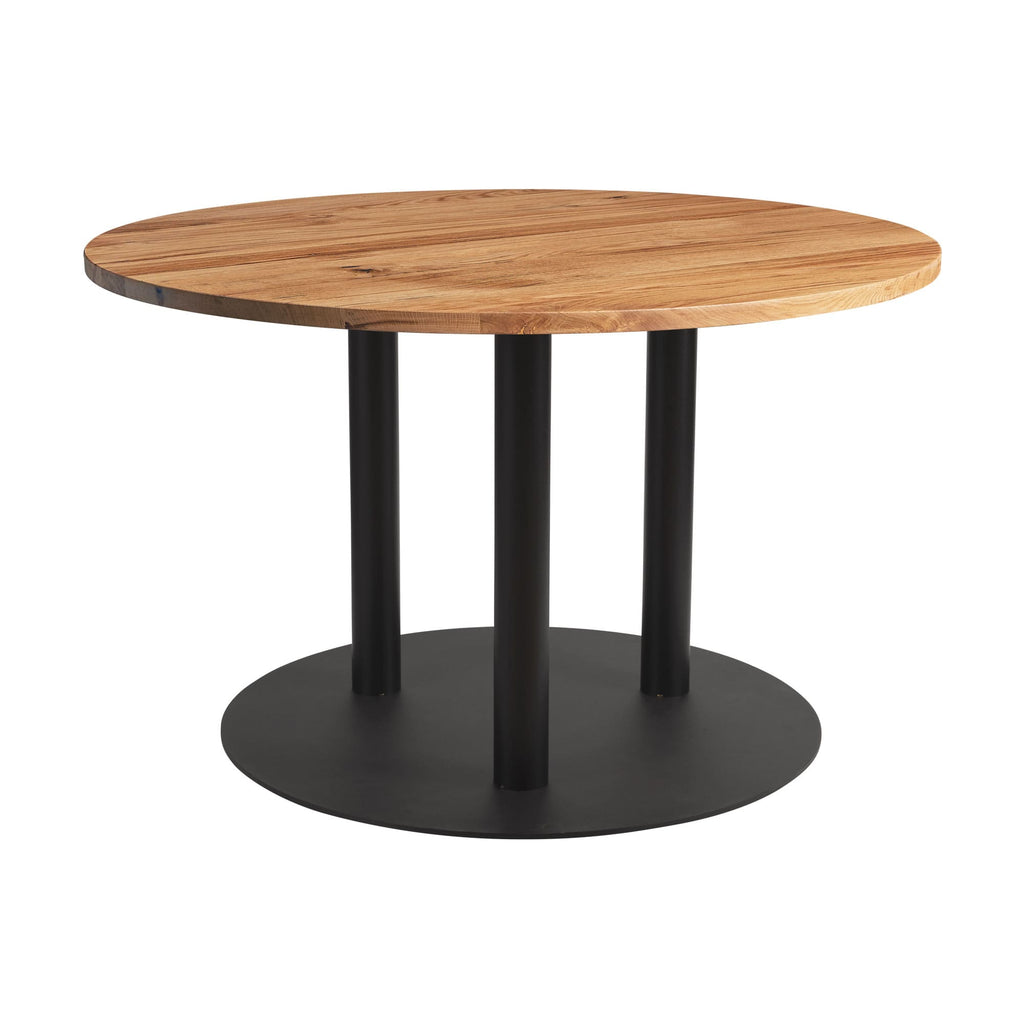 Character Oak Complete Dining Table- Natural Oak with Boston Sleek Black Base