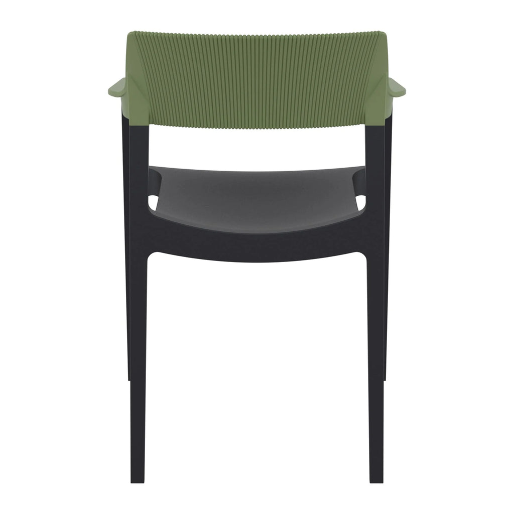 Tulum Armchair Olive Green Black Back